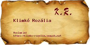 Klimkó Rozália névjegykártya